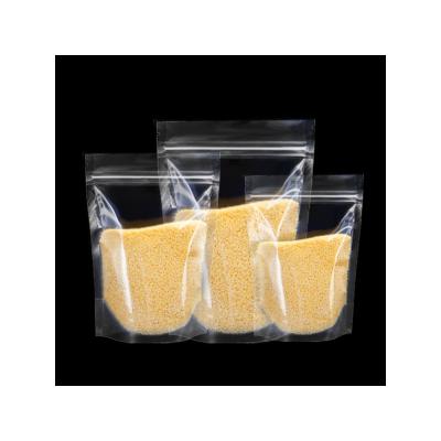 China Custom Food Holder Bag Plastic Transparent Holographic Ziplock Pouch for sale