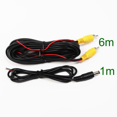 China Parking Line 6 Meters RCA AV Video 12V DC Power Extension Cable For Car Truck Bus Parking Rear View And Front View Camera for sale