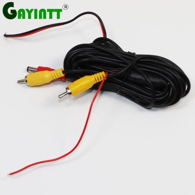 China Parking Line RCA Male Female Car Rear View Parking Camera Video Extension Cable Reverse Rope With Trigger Wire 6 Meters With Power Cable for sale