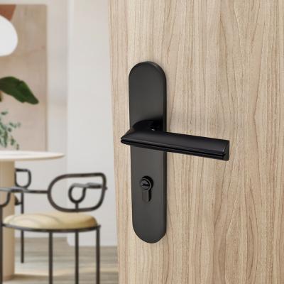 China JUNCHEN 8032P11 factory price wooden door handle set bathroom bedroom interior door handle traditional high quality foor lever for sale