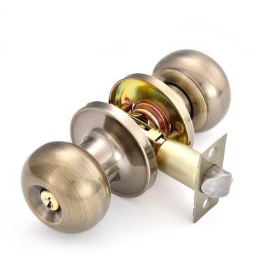 China Round Entry Pomo Cerradura Chapa Double Sided Cylindrical Ball Door Knob Lock for sale