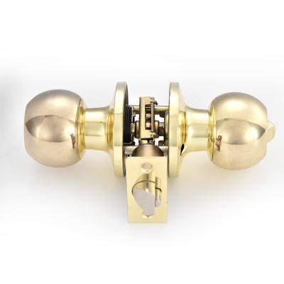 China Entryway Privacy OEM Double Sided Cylindrical Round Key Ball Door Knob Lock for sale