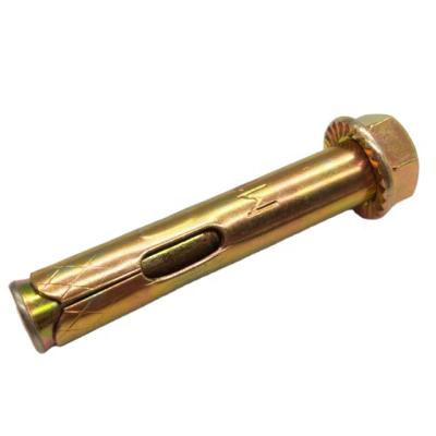 China M10 Steel Yellow Galvanized Sleeve Anchor With Hex Flange Nut for sale