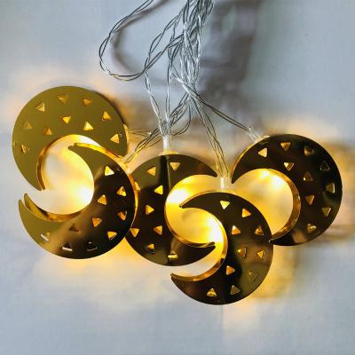 China String Battery Box 2AA LED Light Powered Moon Shape Ramadan Light For Indoor Decoration for sale