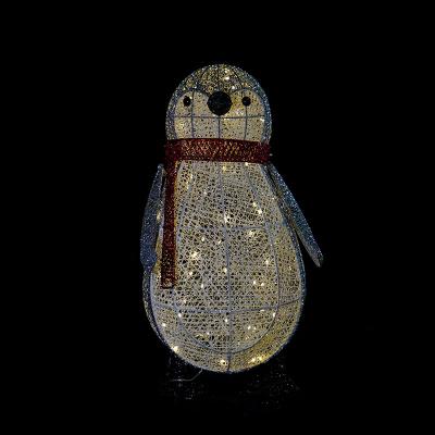 China 2.3ft Outdoor Modern Christmas Decoration Cotton Penguin 60 LED Warm White Yard Light for sale