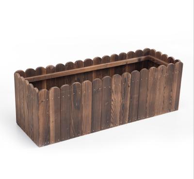 China Modern Eco - Friendly Garden Balcony Wooden Flower Pot For Outdoor Decoration for sale