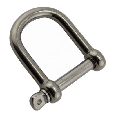 China Heavy Industry 316 Marine Grade Stainless Steel Wide Dee Shackle With Screw Pin for sale