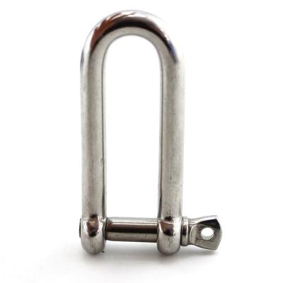 China Heavy Industry 316 Marine Grade Long D Stainless Steel Shackle With Screw Pin for sale