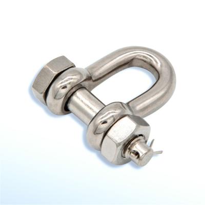 China Heavy Industry 316 Grade Stainless Steel D Marine Shackle With Safety Pin for sale