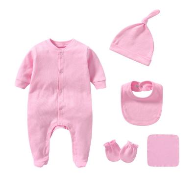 China Handsome Baby Romper Set 6pcs/pack Soft 100% Infant Clothes Footie Cotton Simple Empty Newborn Gift Box for sale