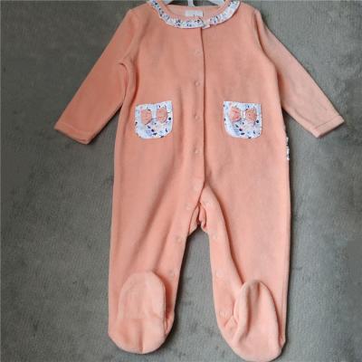 China 2pcs Baby Antibacterial Footie With Hat Velvet Baby Romper For Infant Girls Pajamas Clothes for sale