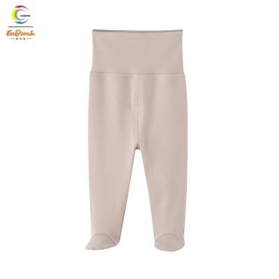 China Breathable 100% Cotton Baby Pants Custom Made Baby Boy and Girls Legging Pants with Footie for sale