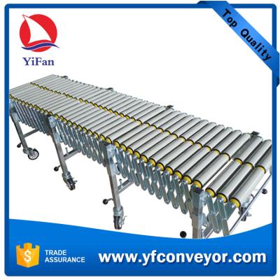 China Gravity Telescopic Roller Conveyor for Unloading Containers for sale