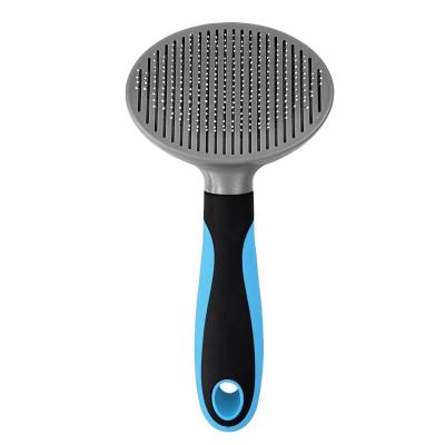 China Pet Grooming Self Cleaning Brush Durable Dog Slicker Brush Automatically Remove Dog Hair Pet Comb for sale