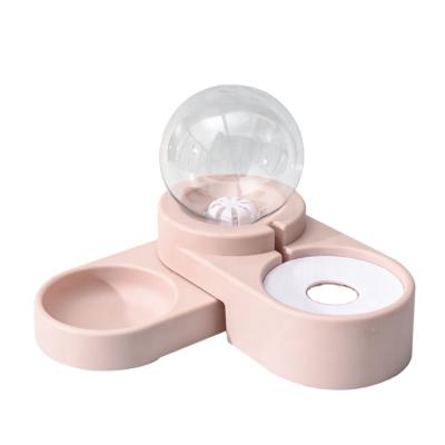 China Sustainable Dropshipping Bubble Auto Feeder Plastic Pet Food Feeding Bowl for sale