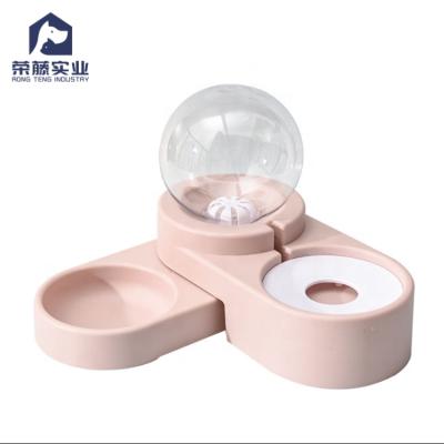 China Sustainable Dropshipping Bubble Auto Feeder Plastic Pet Food Feeding Bowl for sale