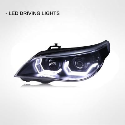 China Other for BMW 5 series 2003-2010 headlight assembly E60 modified LED angel eyes daytime running light water turn signal front lamp for sale