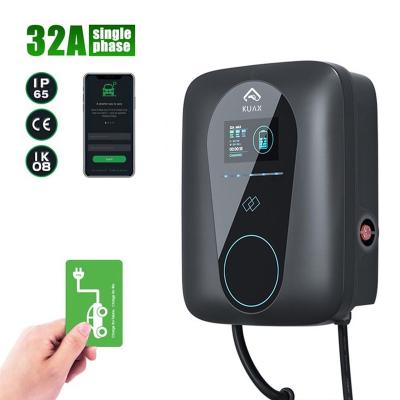 China EV Charger Wallbox KUAX Wallbox EV Charger OCPP AC Wallbox EV Charging Station with APP Control RFID 4G WIFI for sale