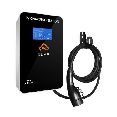 China EV Charger Wallbox KUAX Electric Car EV Charging Station Wallbox 7KW EV Charger with APP Control RFID 4G WIFI for sale