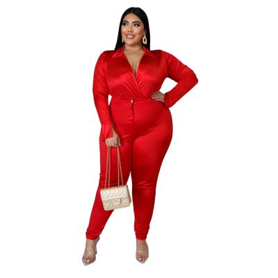 China Breathable Winter Fashion Women Dress Office Wear 2 Piece Sets Red Collar Outfits Turndown Two Piece Jumpsuit Set for sale