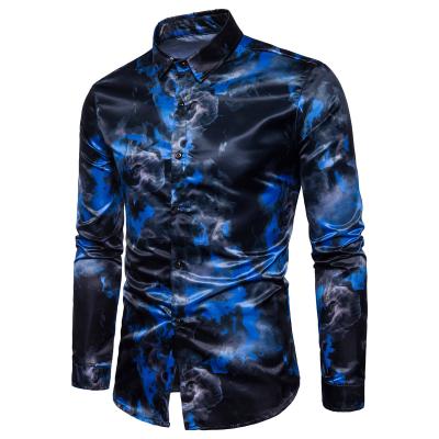 China Anti-Wrinkle Mens Long Sleeve 3D Shirt Printed Streetwear Designer Casual Hawaiian Silk Shirt 3d Print Top Men Luxury Clothing for sale