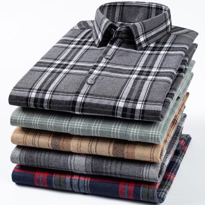 China 2021 New Spring Autumn Plaid Shirt Men Cotton Long Sleeve Male Casual Shirt High Quality Anti-Wrinkle Man Clothes Mens Luxury Clothes for sale