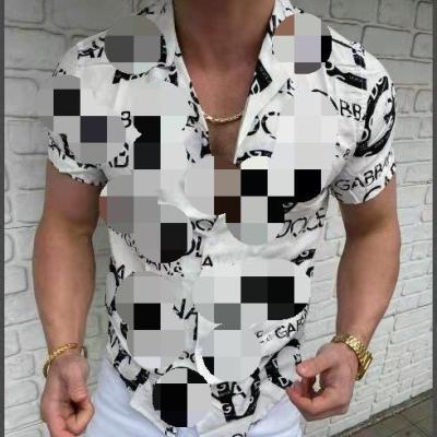 China Sale2022Summer Hot New Men's Clothing Anti-Wrinkle Shirt European American Casual Fashion Printed Cardigan Men's Short Sleeve Shirt for sale