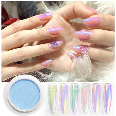 China Nail DIY Factory Direct Shining Solid Fairy Aurora Magic Laser Mirror Powder for sale