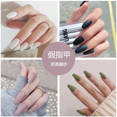 China Hot Popular Matte Solid Color Press On Nails Fake Nail Into Custom Artificial Nails for sale