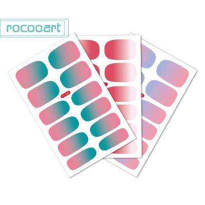 China 2021 New Nail Beauty Custom Wholesale Gradient Waterproof Self Adhesive Adult Nail Stickers for sale