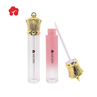 China Cosmetics Lip Gloss Tube With Crown Cap Plastic Lipstick Container Packaging for sale