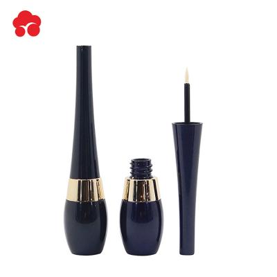 China Hot Selling 8ML Cosmetic Slim Black Glitter Eyeliner Tube Empty Packaging With Brush Cap for sale