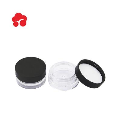 China Round Cosmetic High Quality Plastic Cosmetic Jar Compact Powder Container for sale