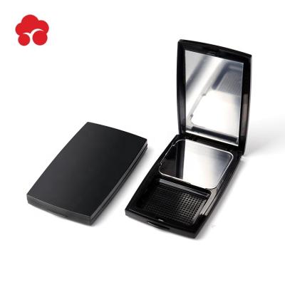 China Cosmetic Rectangular Container Powder Compact Plastic Box Empty Solid Pressed Powder Box With Mirror for sale