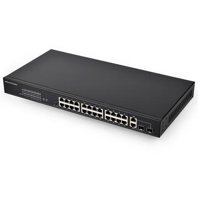 China 24 port POE switch IEEE802.3af at Standard 2TP 2SFP Combo uplink switch POE network switch for sale