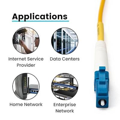 China OS2 LC to LC UPC Fiber Optic Cable PVC, 2M/7ft LC/UPC to LC/UPC Single Mode Fiber, Simplex Length Option:0.5m-10m for sale