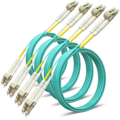 China LC UPC to LC UPC Duplex PVC (OFNR) 2.0mm Fiber Optic Patch Cable (5 Meters (16ft), OM3 50/125 Multimode) for sale