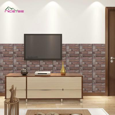 China Modern Black Wall Art Home Decor 3d Foam Brick Wallpaper Bedroom Decoration 3d Decals White Wall Stickers for sale