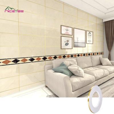 China Modern Simple Silver Color Wall Gap Tile Beauty Seam Sticker Waterproof Adhesive Tape Home Decorative Stickers For Wall for sale