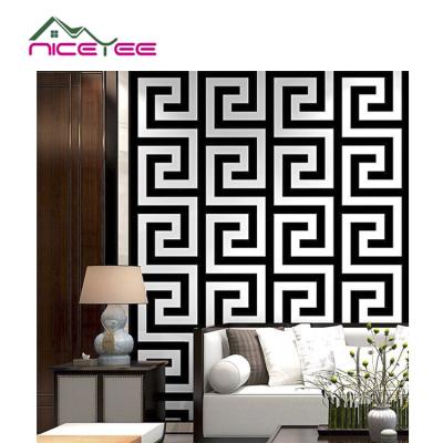 China Modern classic simple black and white Chinese style 3D color paper wallpaper textured wallpaper for sale