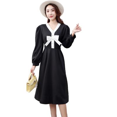 China YIRUO Breathable 9902 Winter Women Solid Color Soft Shirt Long Sleeve Office Lady Wear Dress for sale