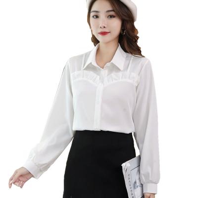 China YIRUO YM132 Ladies All-match Solid Color Chiffon Short Sleeve Ready Running Long Shirt Blouse QUICK DRY for sale