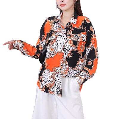 China YIRUO YM086 YM086 QUICK DRY Female Floral Printed Casual Tops And Blouses Female Aesthetic Elegant Long Sleeve Shirt for sale