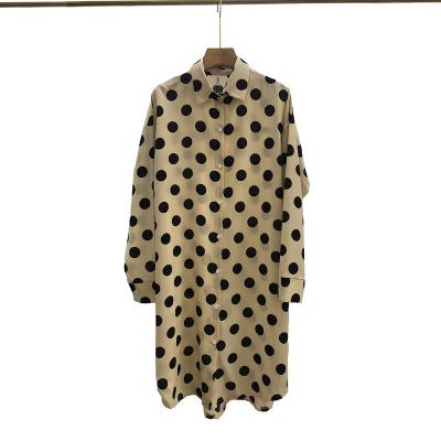 China Dot Women Tops Fashionable Dot Sleeve Blouse High Quality Casual Personality Chiffon QUICK DRY YIRUO 6008-6 long for sale