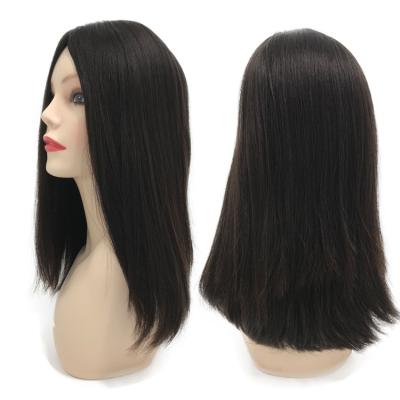 China Lebeauty Top Grade Virgin Hair 150% Density 2# Color Silky Straight Jewish Wig 100% Kosher Wigs In Stock for sale