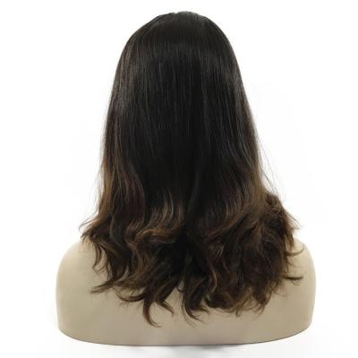 China Ombre European Natural Wavy Jewish Wig Color Virgin Hair Kosher Wigs for sale