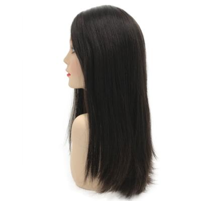 China Silky Straight Silk Top With Ear To Ear Natural Lace Front Unprocessed Human Hair Jewish Kosher Wigs Sheitel Straight for sale