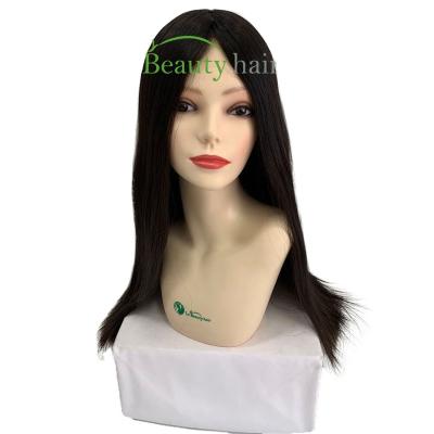 China Wholesale Silky Straight European Human Hair Silk Top Wig With Ear Swiss Ear Lace Front Wigs On Sale For Women for sale