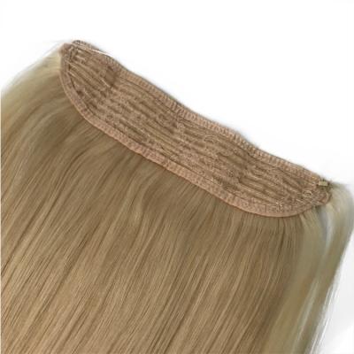 China Factory Price Wholesale Straight Double Drawn European Virgin Remy Hair Halo Clip In Hair Extensions 10