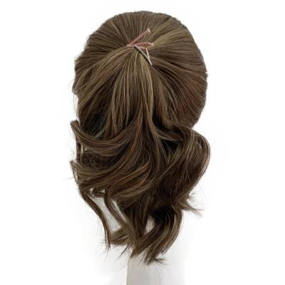 China Factory New Fashion Double Highlight Brazilian Wig Pulled Wavy Brazilian Wig Wholesale Wavy Silky Straight Jewish Ponytail Wig for sale